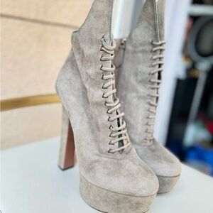 Tan Lace Up Platform Boots